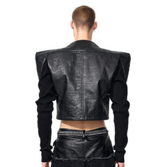 Men's Cropped Vegan Leather Jacket
