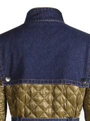 Luxe Quilted Denim Trench Coat