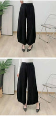 Travel Pleated Wide-Leg Pants