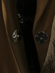 Asymmetric Fringe Long Trench Coat