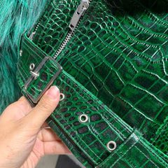 Crocodile Lamb Leather & Fox Jacket