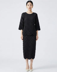 Luxury Two-Piece Pleated Set