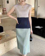 Lightweight Plissé Sleeveless Dress