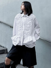 Oversized Ruffle Blouse Top