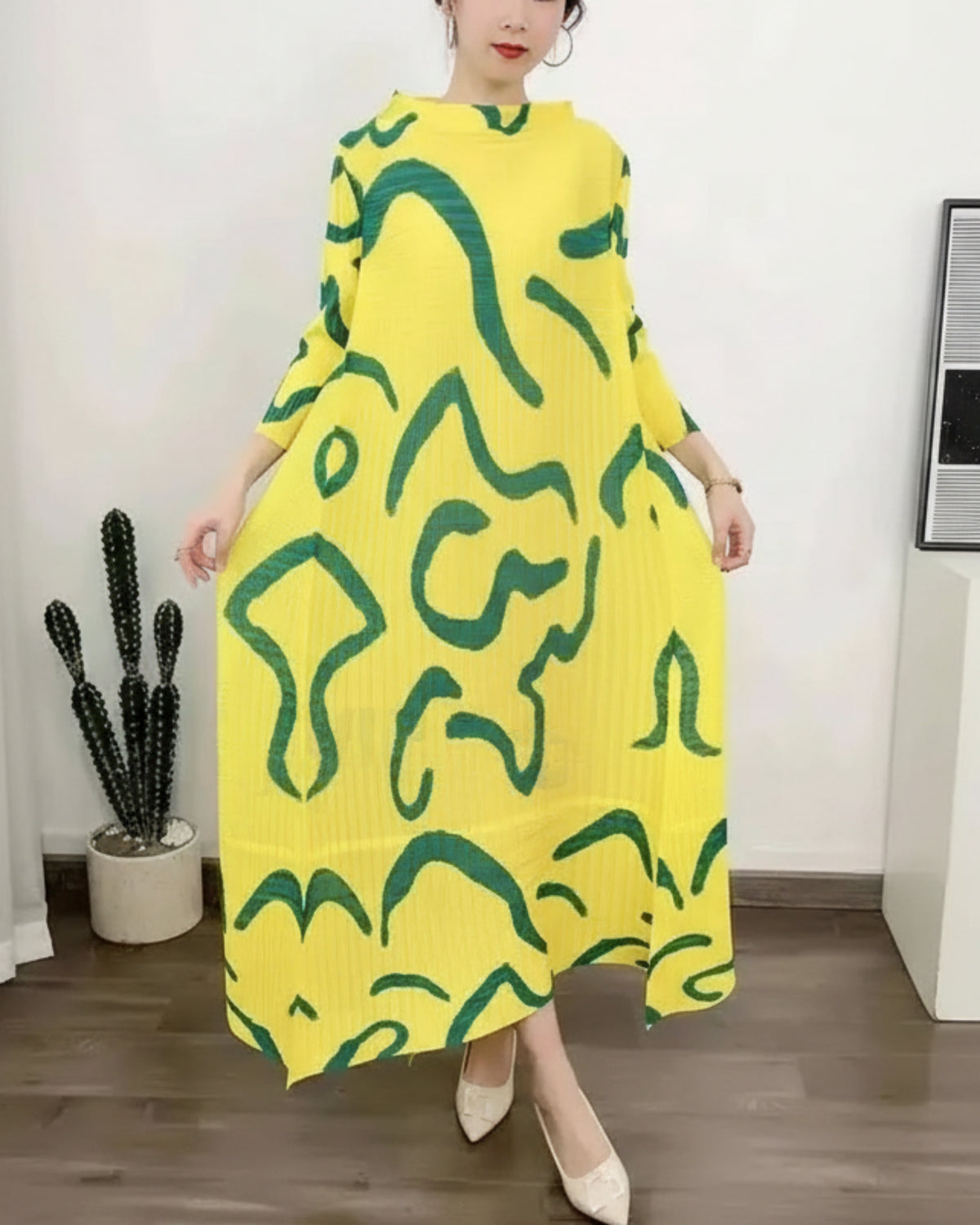Luxury Plisse Kaftan Dress
