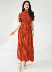 Elegant Pleated Kaftan Dress