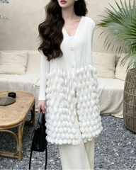 Plissé 3D Bubble Cardigan