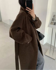 Luxury Wool-Blend Long Coat