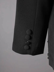 Feather Beaded Oversized Blazer