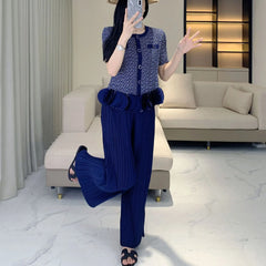 Pleated Pull-On Trousers & Jacket