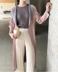 Luxury Pleated Longline Coat