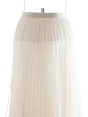 Luxury Pleated Tulle Maxi Skirt