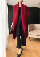 Luxury Open-Front Plisse Duster