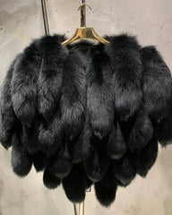 Couture Fox Fur Tail Cape