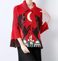 Luxury Wrinkle-Free Pleated Blouse