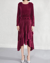 Luxury Ruffle Pleated Dress