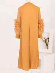 Luxury Plisse Ruffle Sleeve Dress