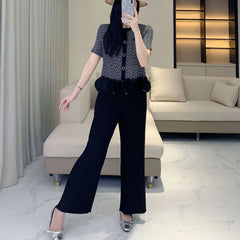 Pleated Pull-On Trousers & Jacket