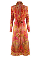 Luxury Plissé Stretchy Long Coat