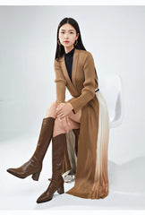 Truly Pleated Long Cardigan in Ombre