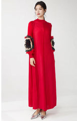 Truly Pleated Ruffle Sleeve Dress