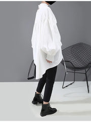 Luxe Oversized Draped & Ruched Satin Blouse