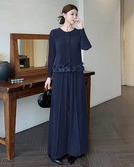 Luxury Stretchy Plissé Pant Suit