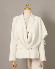 Crystal Embellished Cape Blazer