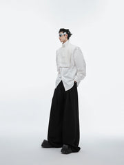 Designer Black Baggy High-Waist Pants