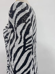 Luxe Zebra Sequin Long Sleeve Mini Dress