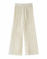 Geometric Pleated Wide Leg Pants