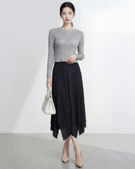 Luxury Pleated Two-Tone Dress