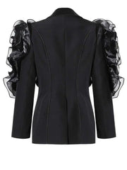 Luxury Ruffled Sleeve Blazer