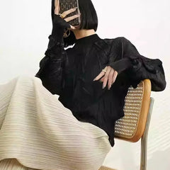 Geometric Micro-Pleated Top