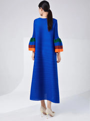 Elegant Pleats Tiered Cuffs Dress