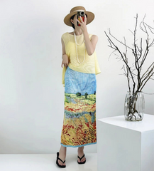 Luxury Plissé Pull-on Skirt