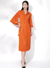 Elegant Floral Pleated Dress