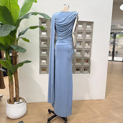 Luxury One-Shoulder Ruched Dress