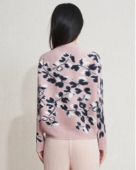 Floral Pleats Long-Sleeve Top