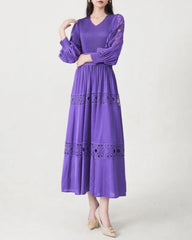 Luxury Fitted-Waist Plissé Dress