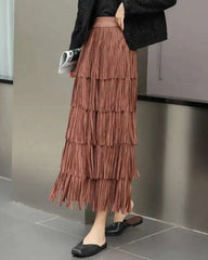 Plissé Pleats Maxi Skirt