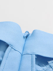 Elegant 3D Floral Halter-Neck Dress