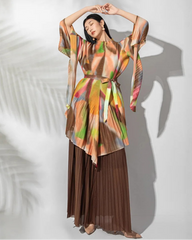 Luxury Pleated Tunic & Skirt