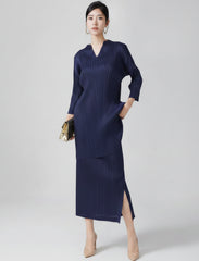 Luxury Plissé Tunic & Skirt Set