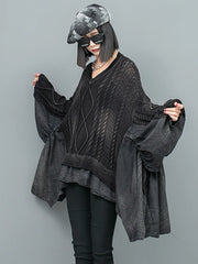 Women's Oversized Batwing Sleeve Knit Sweater