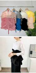 Luxury Pleated Geometric Top