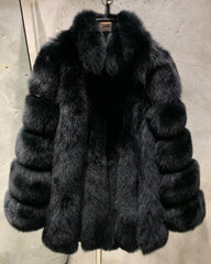 Luxury Genuine Fox Fur Coat