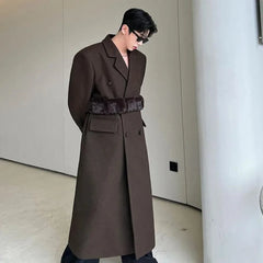 Men’s Warm Designer Wool Blend Trench Coat