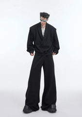 Men's 2 Piece Casual Oversized Top & Wide Leg Pants Set