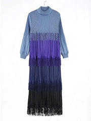 Luxury Pleated Fringe Dress
